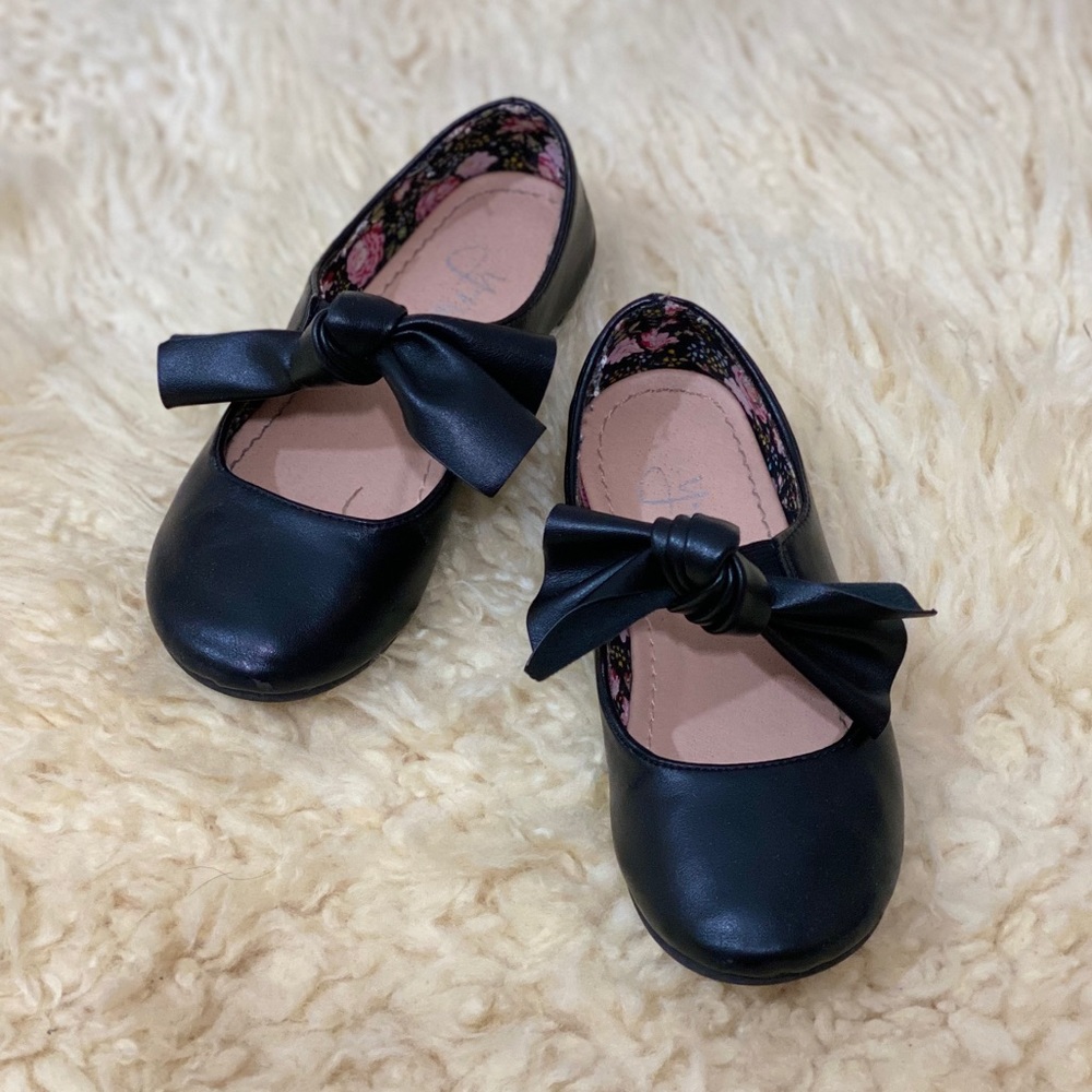 Black Bow Tie Slip on Shoes